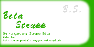 bela strupp business card